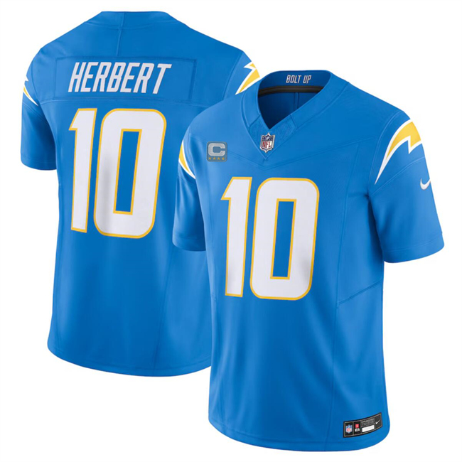 Men's Los Angeles Chargers #10 Justin Herbert Blue 2024 F.U.S.E. With 4-Star C Patch Vapor Untouchable Limited Stitched Jersey